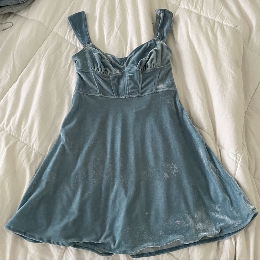 urban outfitters genivieve velvet corset mini dress
